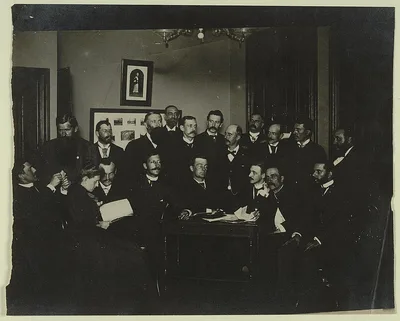 [Frances Benjamin Johnston, seated in profile at left, group portrait…, 1880