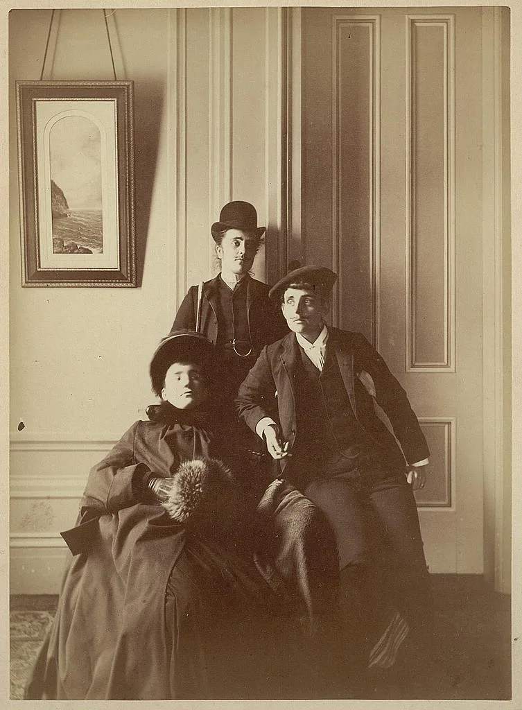 [Frances Benjamin Johnston (right), full-length self-portrait dressed…, 1880