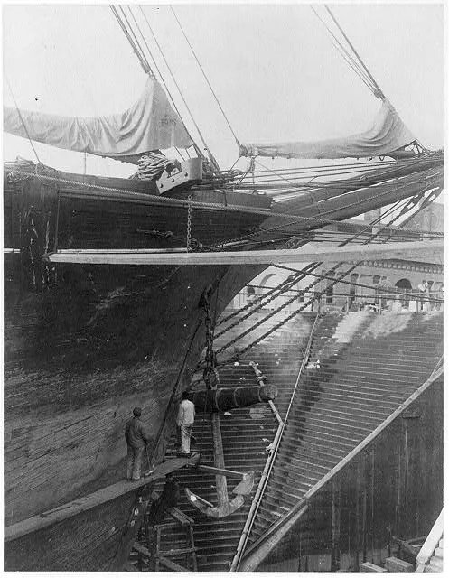 Negro students working at shipbuilding at the Newport News…, 1899