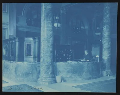 [Registration counter at the Willard Hotel in Washington, D.C.], Washington D.C., 1904