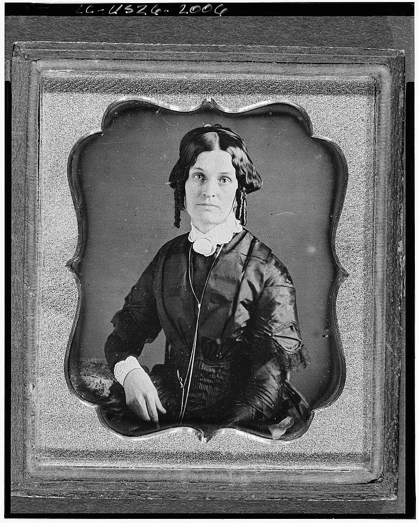[Joannette Clark Benjamin, three-quarter length portrait of a woman,…, 1840