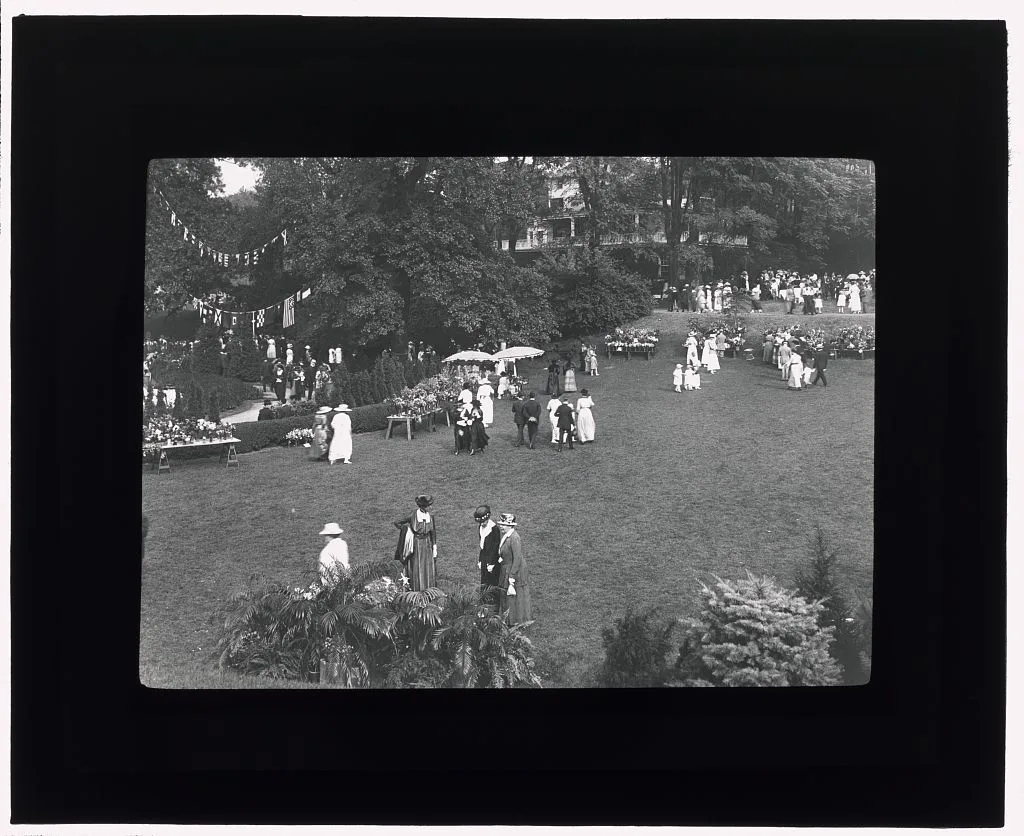 [Hartsdale Train Station, Hartsdale, Bronx, New York Garden party], Hartsdale, New York, 1919