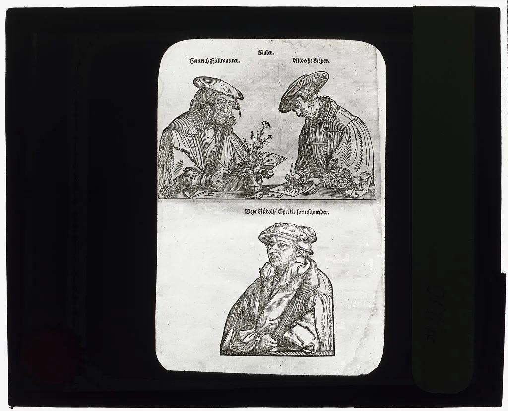 [Reproduction of print showing portraits of artists Albrecht Meyer,…, 1915