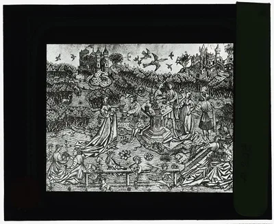 [Reproduction of print showing Garden of Love], 1915
