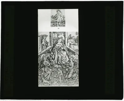 [Reproduction of print showing Virgin in enclosed garden], 1915