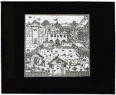 [Reproduction of print showing Castle garden], 1915