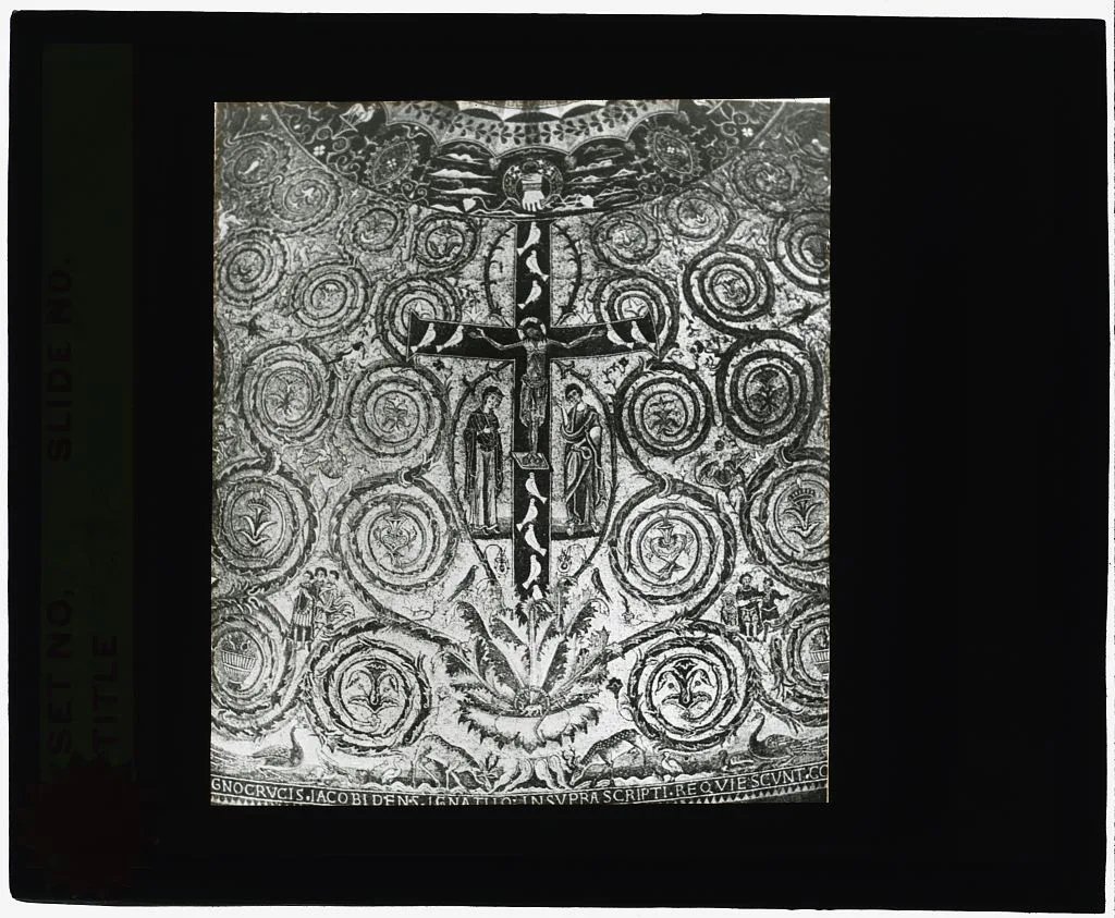 [Reproduction of illustration showing a mosaic Crucifixion as Tree of…, Italy, Rome, 1915