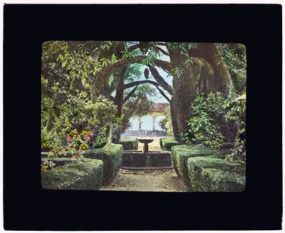 [Reproduction of illustration showing a garden fountain], 1915