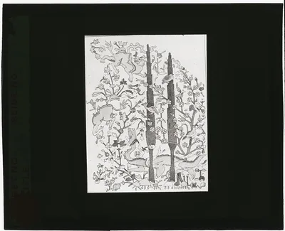 [Reproduction of illustration showing a dragon, cypress, and…, 1915