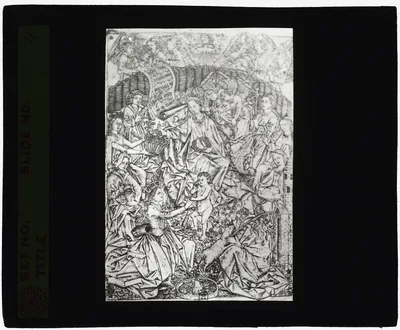 [Reproduction of print showing Virgin and Christ Child in a garden…, 1915