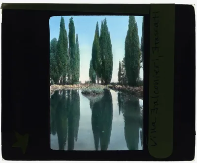 [Villa Falconieri, Frascati, Lazio, Italy. Reservoir with cypress], Frascati, Italy, 1925