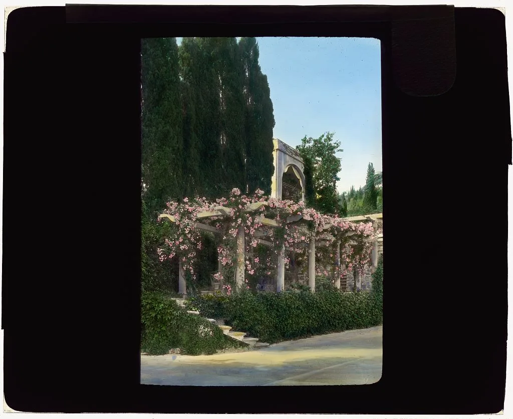[Villa Bel Riposo, San Domenico, Tuscany, Italy. Pergola steps], 1925