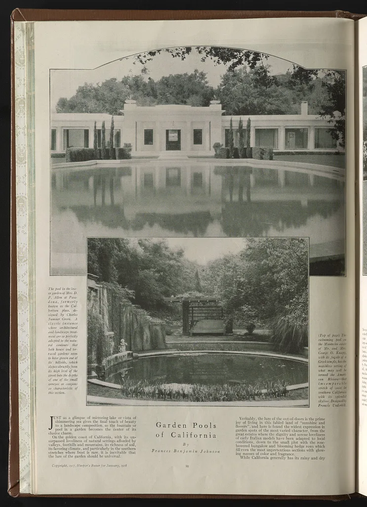 Garden pools of California [left page], 1918