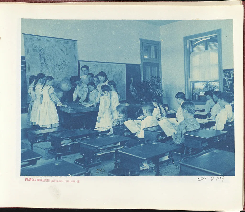 [Classroom scenes in Washington, D.C. public schools: studying…, Washington D.C., 1899