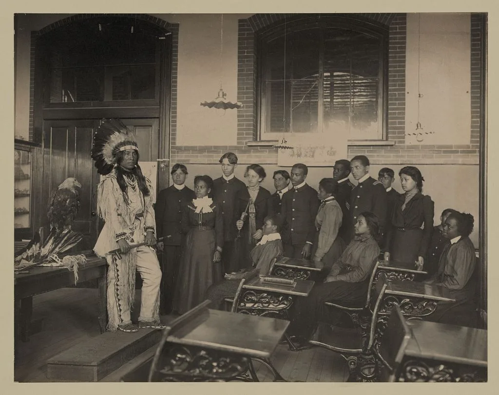 [Louis Firetail (Sioux, Crow Creek), wearing tribal clothing, in…, Virginia, Hampton, 1899