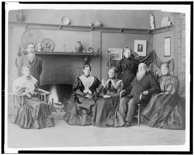 [Frances Benjamin Johnston and her family in studio, 1332 V St.,…, Washington D.C., 1896